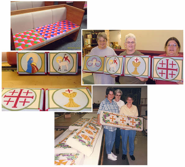 Custom Needlepoint Pew Cushions Custom Needlepoint Pew Cushions